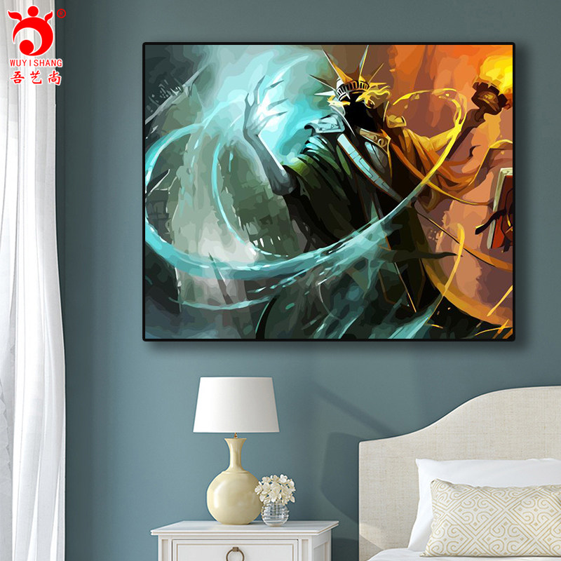 diy数字油画lol英雄联盟人物卡尔萨斯死歌手绘填色礼物装饰丙烯画