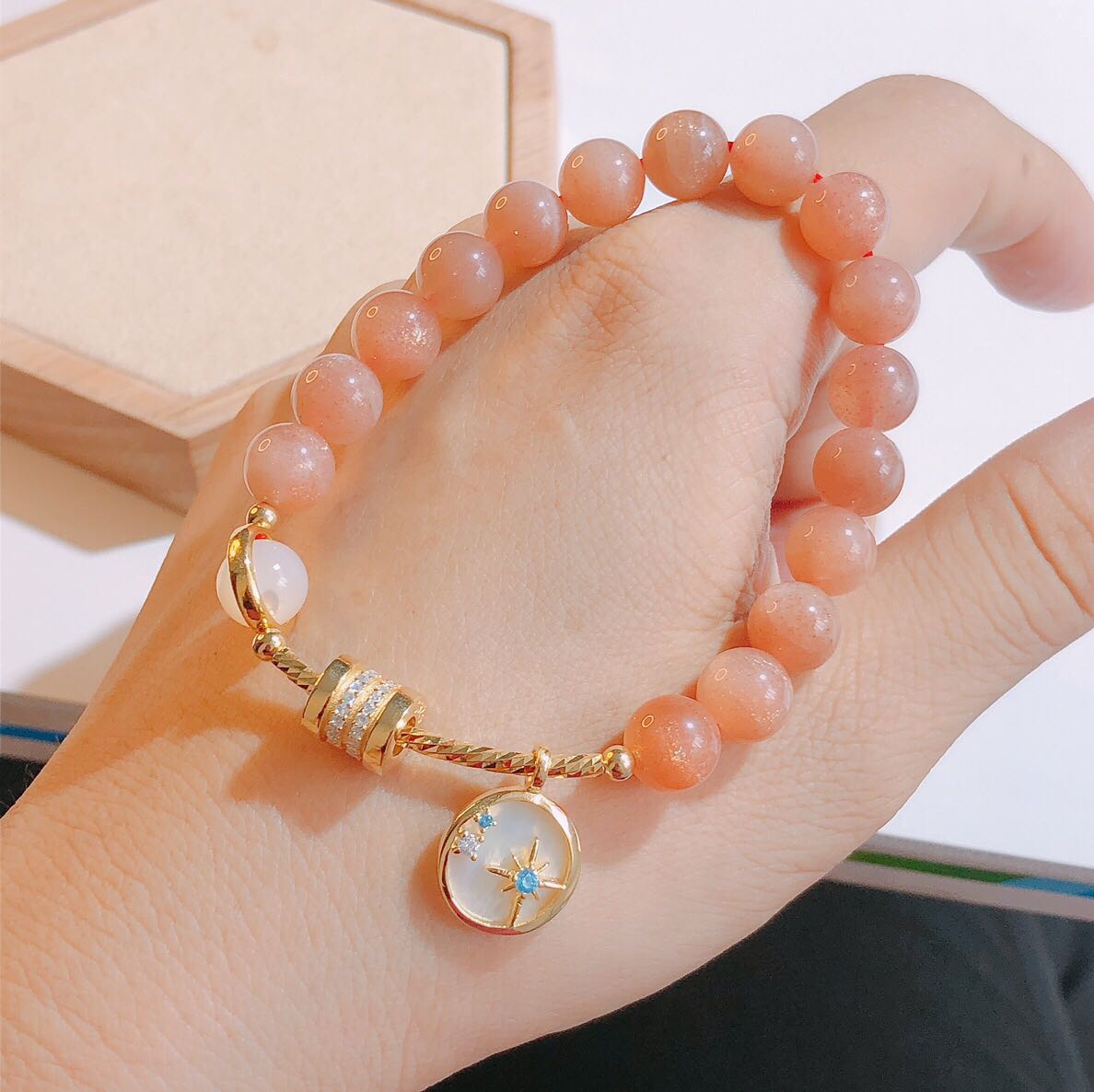 琪姐正生银饰新款太阳石手链2020新品甜美气质时尚小清新手串学生