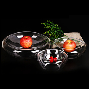 创意酒店玻璃盘子高级器皿网红水果盘小精致沙拉果盘碗零食商用盆