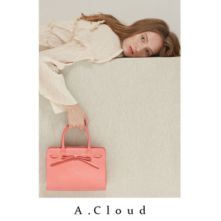 gucci水波紋愛心包 A.Cloud Colour Archive 秋冬新款 水波紋牛皮蝴蝶結方形手提包 gucci水波紋包