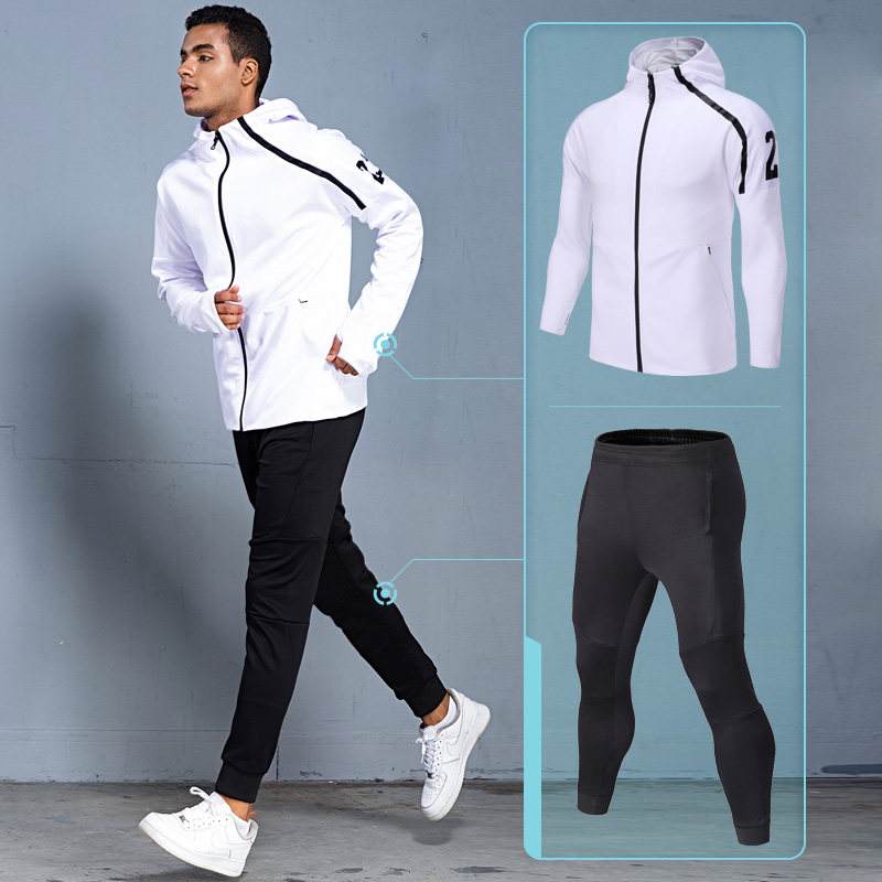 ad23秋冬情侣速干运动休闲套装健身跑步外套长裤训练服团队出场服