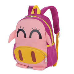 幼儿园双肩包中大班3-4-5周岁儿童男孩女宝卡通小猪帆布书包背包