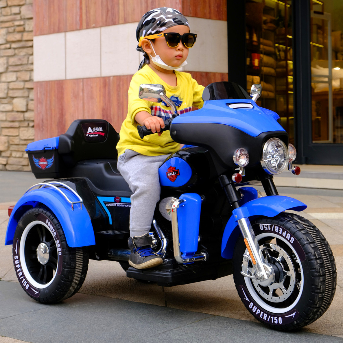 儿童电动摩托车2-8岁宝宝超大号三轮男女小孩充电瓶玩具车可坐人