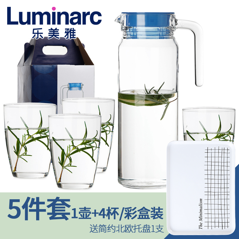 【5件套】樂美雅玻璃杯水杯冷水壺涼水壺玻璃壺果汁杯水具套裝在類目 餐飲具, 杯子/水杯/水壺, 水具套裝中 - 來自Buy2taobao.com提供專業的淘寶代購服務