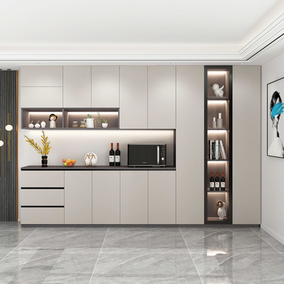 家用轻奢餐一体靠墙高柜酒柜现代简约定制客厅餐厅储物柜橱柜餐边柜