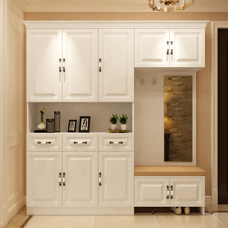 欧式玄关柜一体靠墙家用门口鞋柜 免费送货安装 多功能一体式设计 可