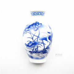 传统水墨青花瓷花瓶精美树脂磁性冰箱贴可插花支持混批皇冠店