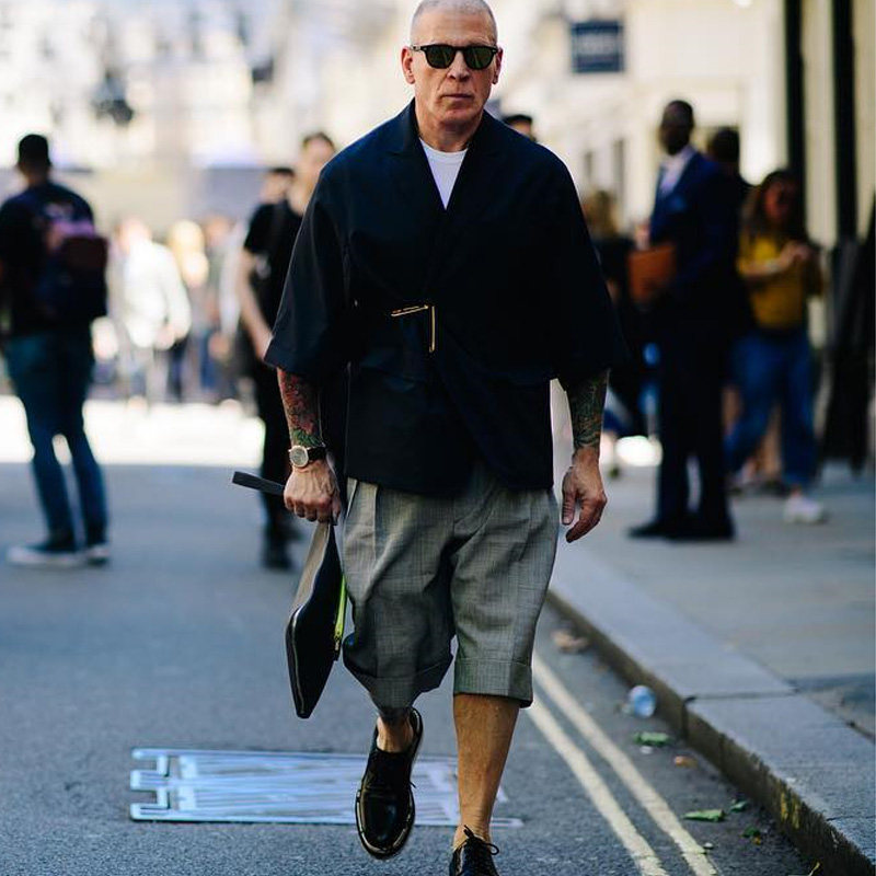 9.office出品nick wooster示范日式无扣宽松范儿休闲短袖西装