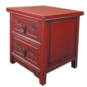 红色实木斗柜图片