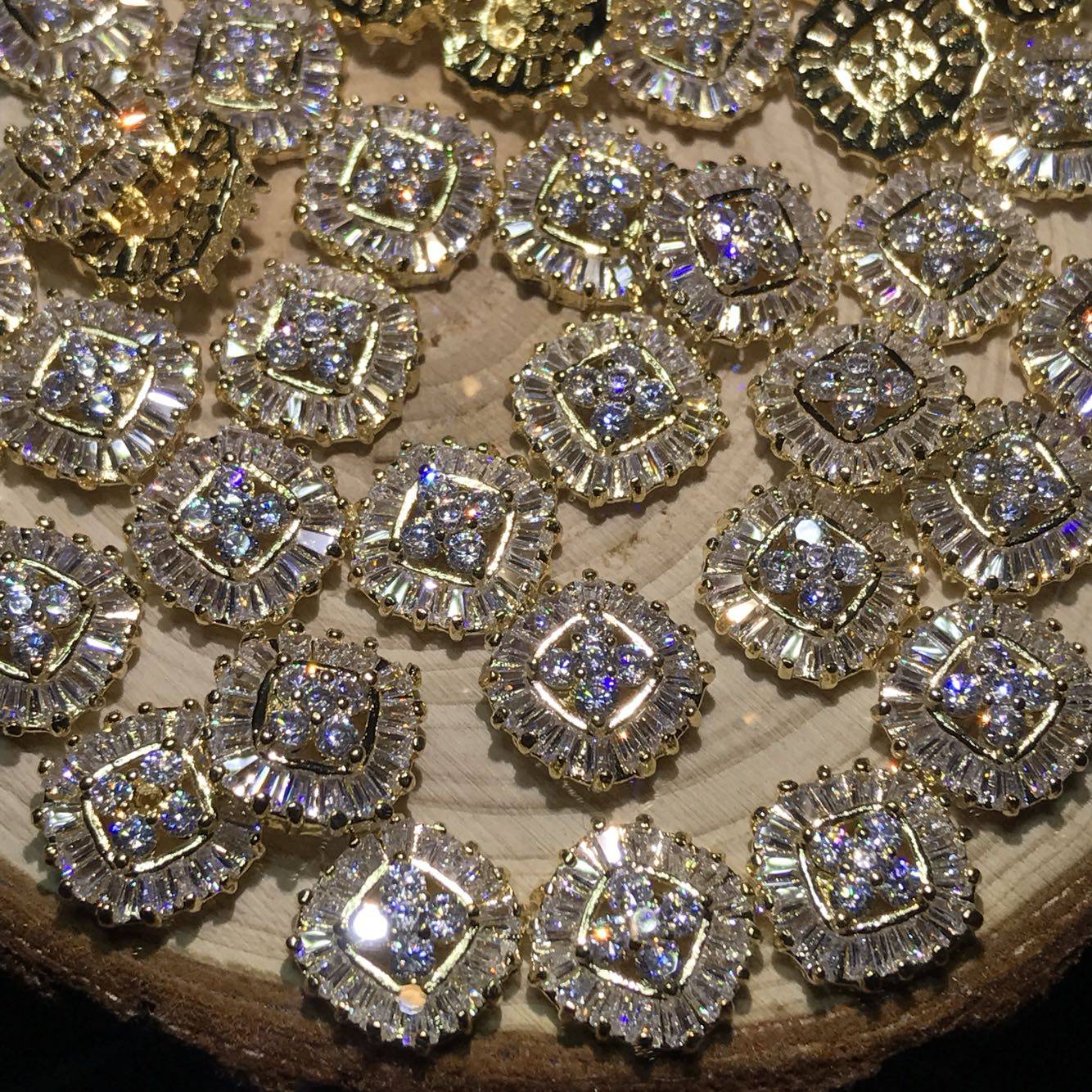 女主角美甲 方形奢华锆石钻  日式美甲材料新款锆石合金钻 10mm