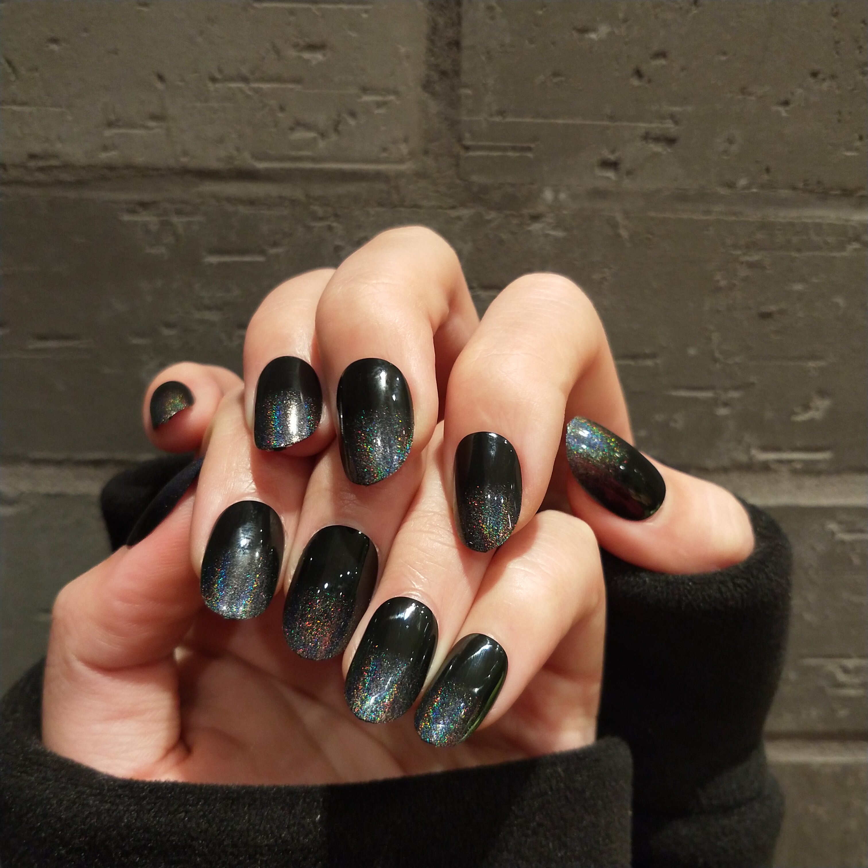 假指甲贴片中长款_炫酷美甲成品抖音同款假指甲全贴片穿戴式可拆卸黑