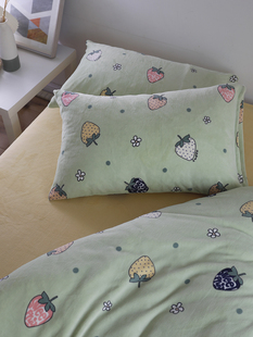 绿梅子 230克重牛奶绒加厚冬季定制特殊尺寸被套床单枕套床笠套件