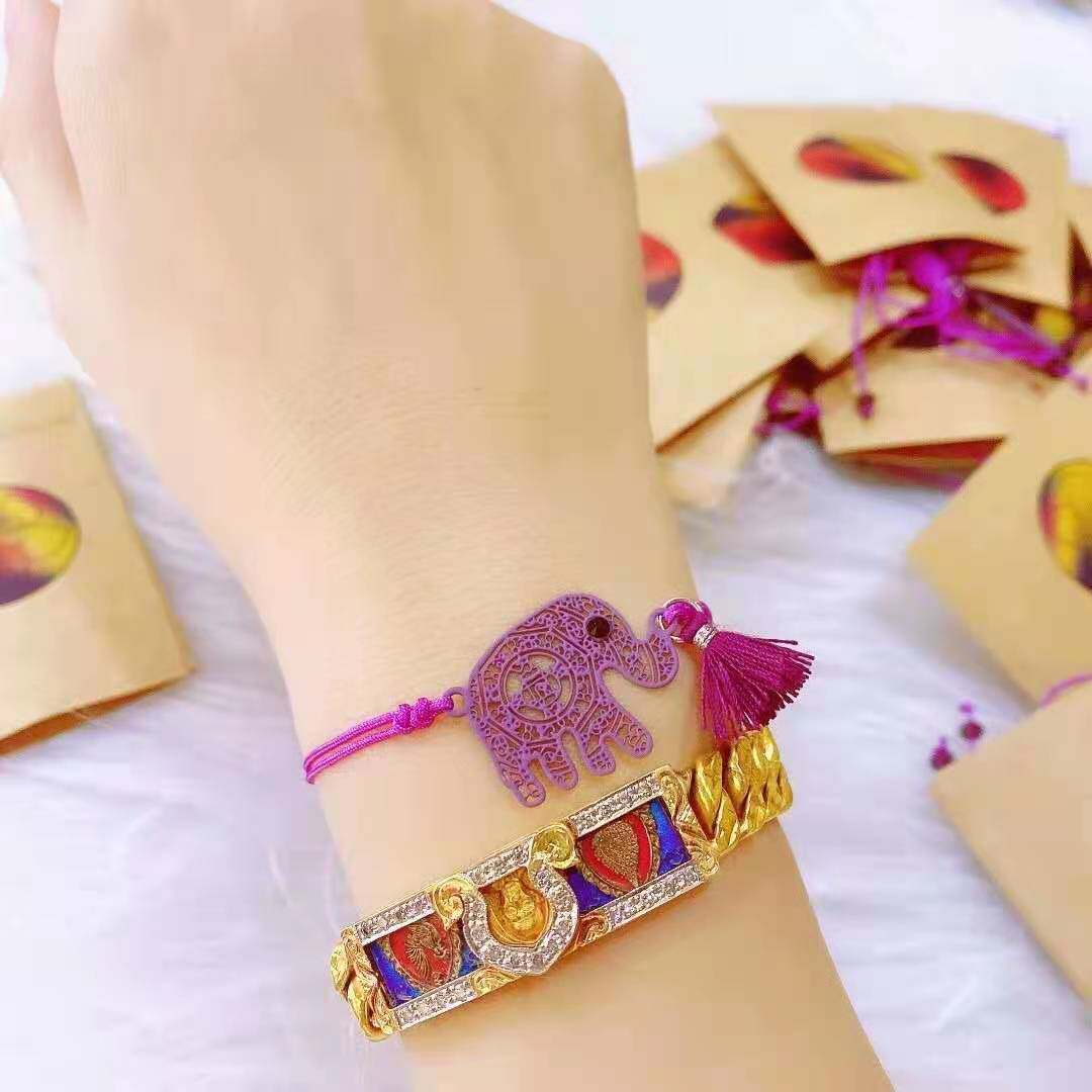 泰国佛牌真品 阿赞佑小紫象手绳 手链 明星同款