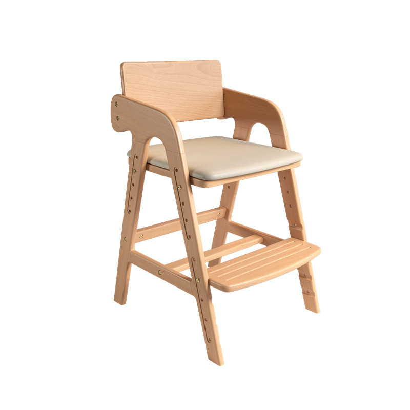 儿童学习椅实木座椅家用可升降写字椅宝宝餐椅家用靠背椅子