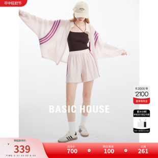 Basic House/百家好运动时尚套装夏季新款短款外套短裤两件套