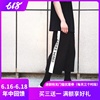LUCKYSEVEN 17SS 黑白拼接字符哥特风字体九分阔腿裤 LUCKYSEVEN 17SS 黑白拼接字符哥特风字体九分阔腿裤