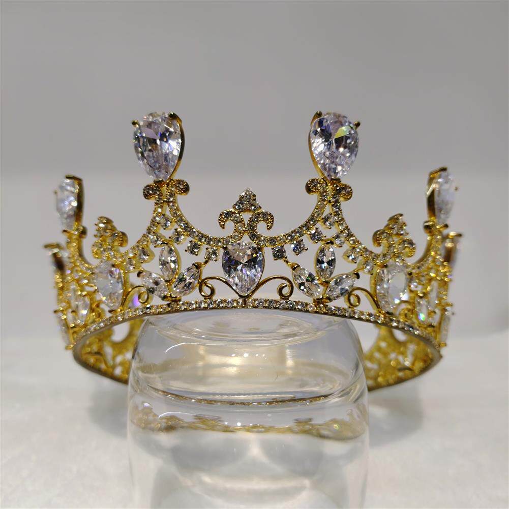 王冠高端奢华皇冠镶钻锆石新娘婚纱纱头配饰皇冠配饰