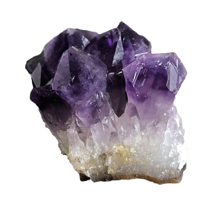 水玉冰魄天然紫晶块把玩紫水晶簇摆件原石手把件紫晶花实物