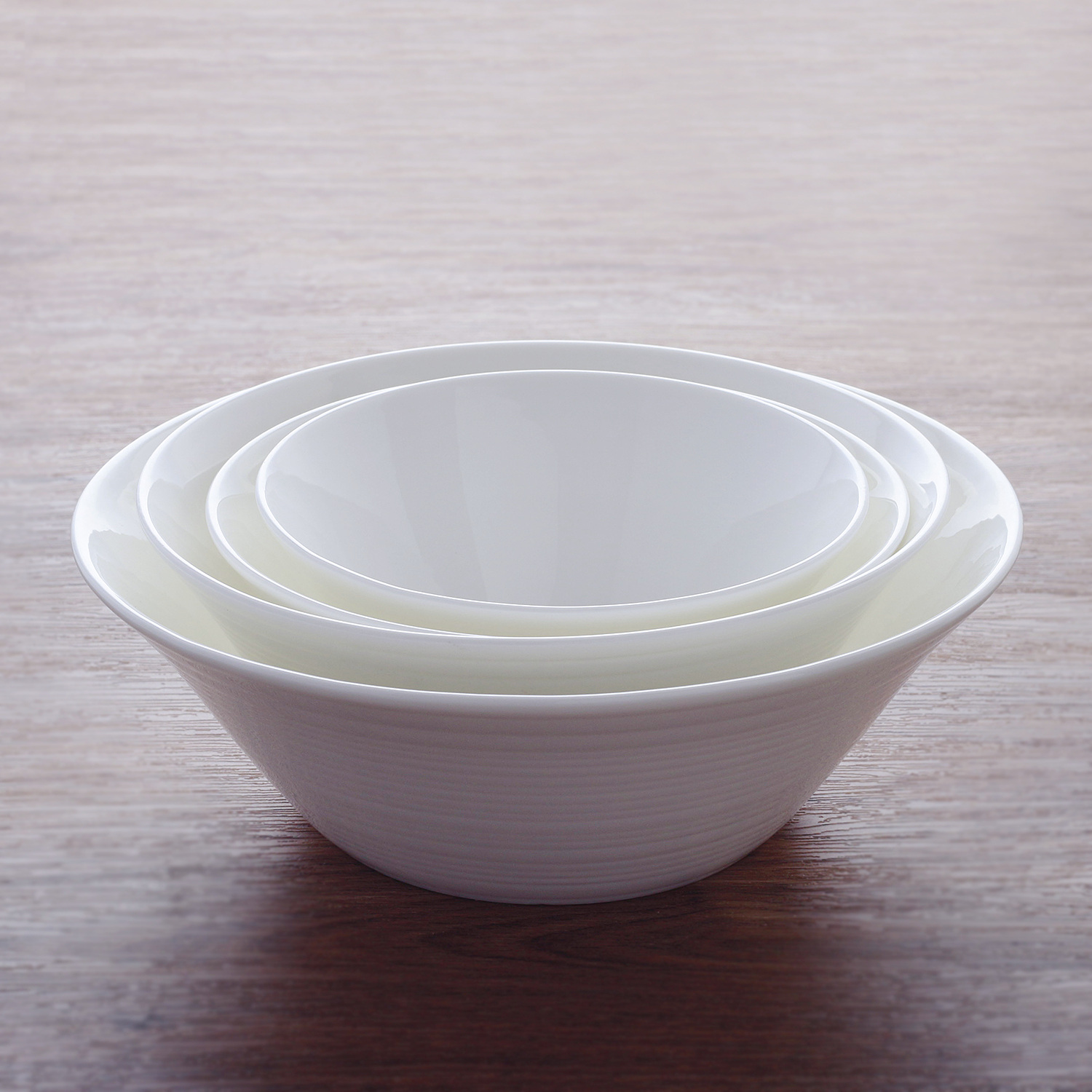 希信系列骨瓷碗家用饭碗纯色釉下彩条纹碗陶瓷大汤碗圆形面碗