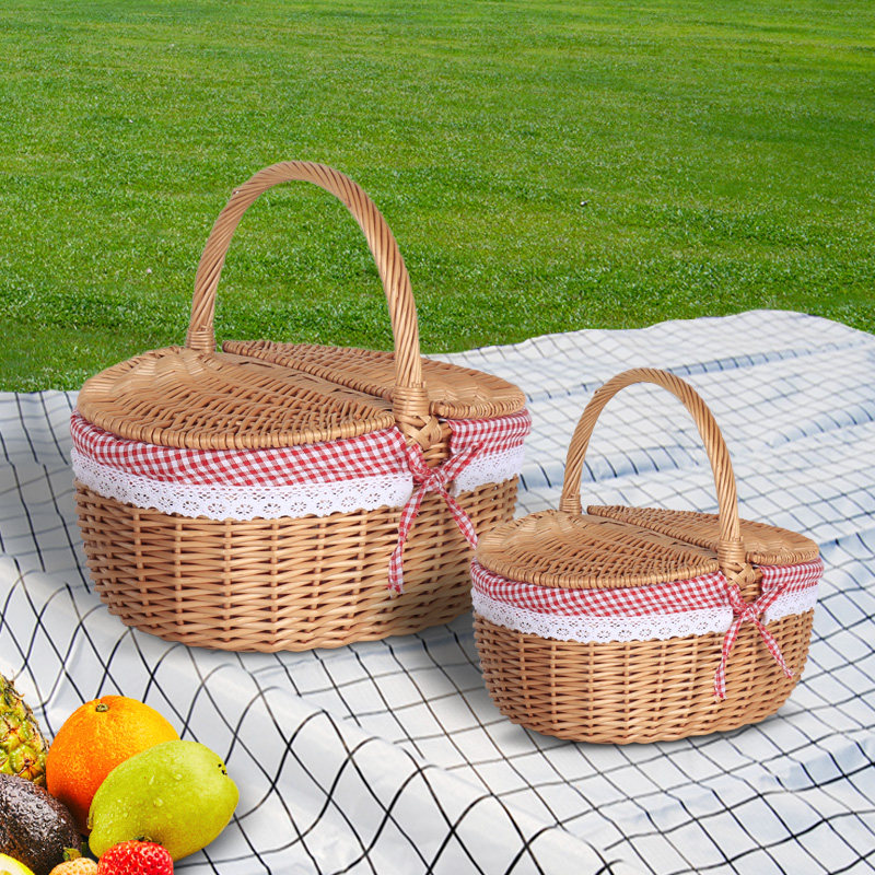 创意个性迷你小篮子树脂多肉花盆仿竹编壁挂藤编装饰品礼物感恩节