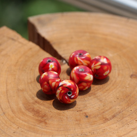 【系石苑】diy散珠佛珠文玩配件手工老百花琉璃千朵花圆珠隔珠4