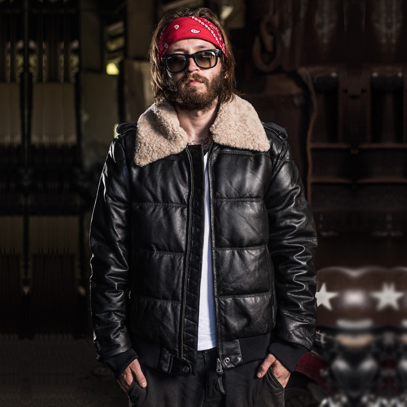 genuine leather Down Jacket Lambswool Lapel Pilot leather jacket Winter clothes U.S.A air force Flight suit coatin the Men's clothing, Jacket  category - from Buy2taobao.com to provide professional Taobao agent buy service