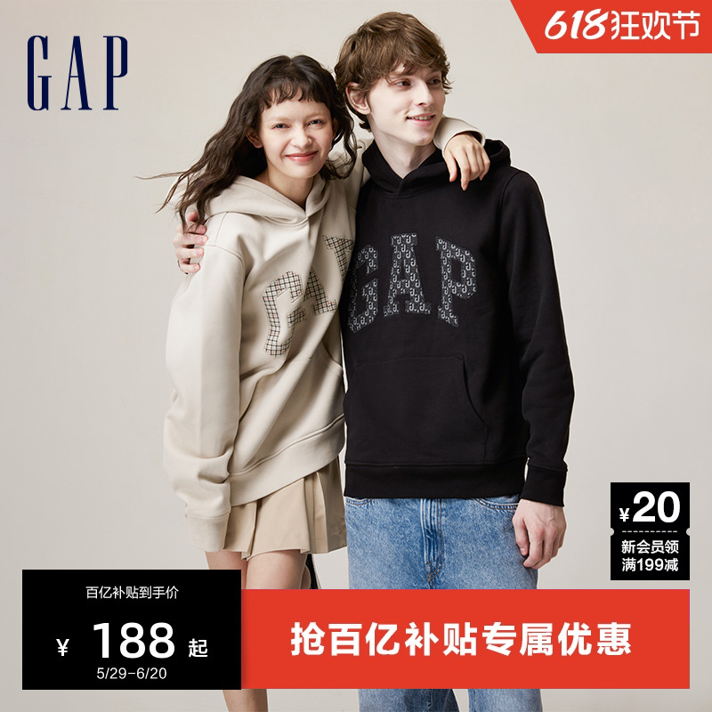 Gap男女春秋学院风碳素软磨卫衣情