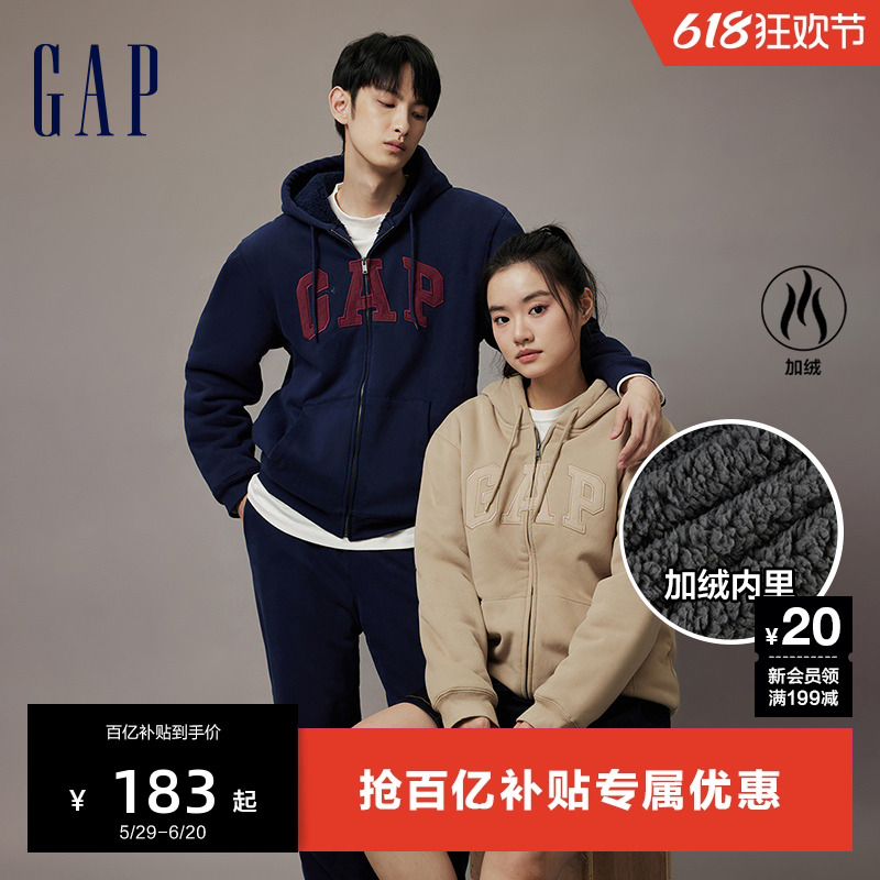 Gap男女装秋冬经典LOGO仿羊羔