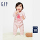 Gap婴儿春季2024新款纯棉小熊连体衣儿童装洋气一体装爬服890320