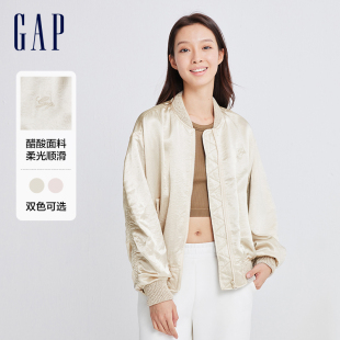 Gap女装春季2024新款复古宽松棒球服夹克时尚洋气搭配外套874491