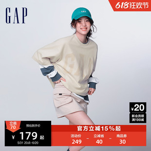 【欧阳娜娜同款】Gap男女装2024夏季新款法式圈织软短袖T恤889779