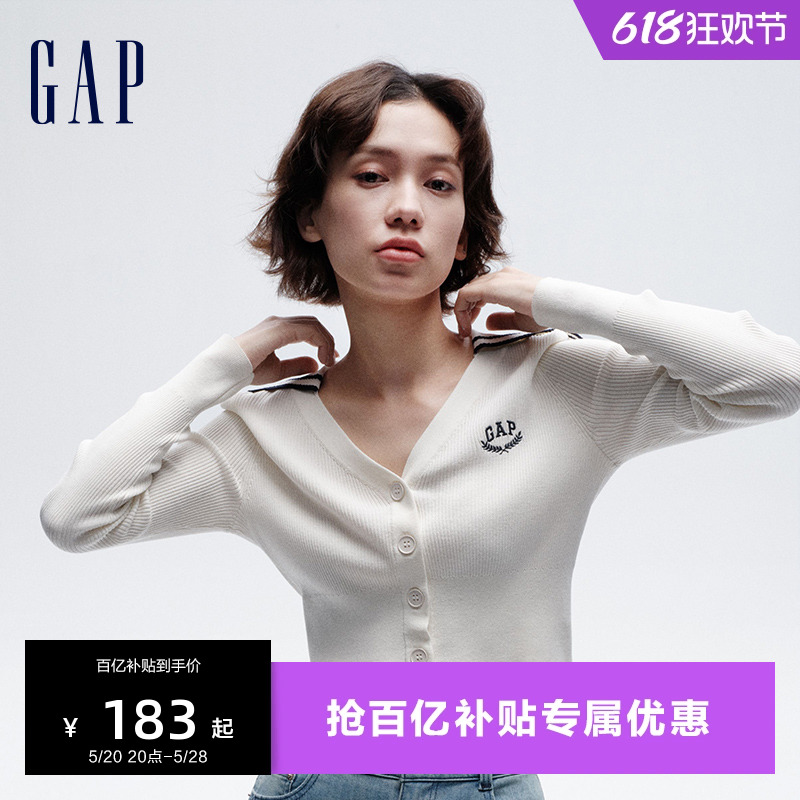 Gap女装2024春季新款刺绣lo