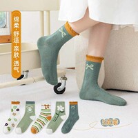 【5双】春秋季田园中高筒日系女袜