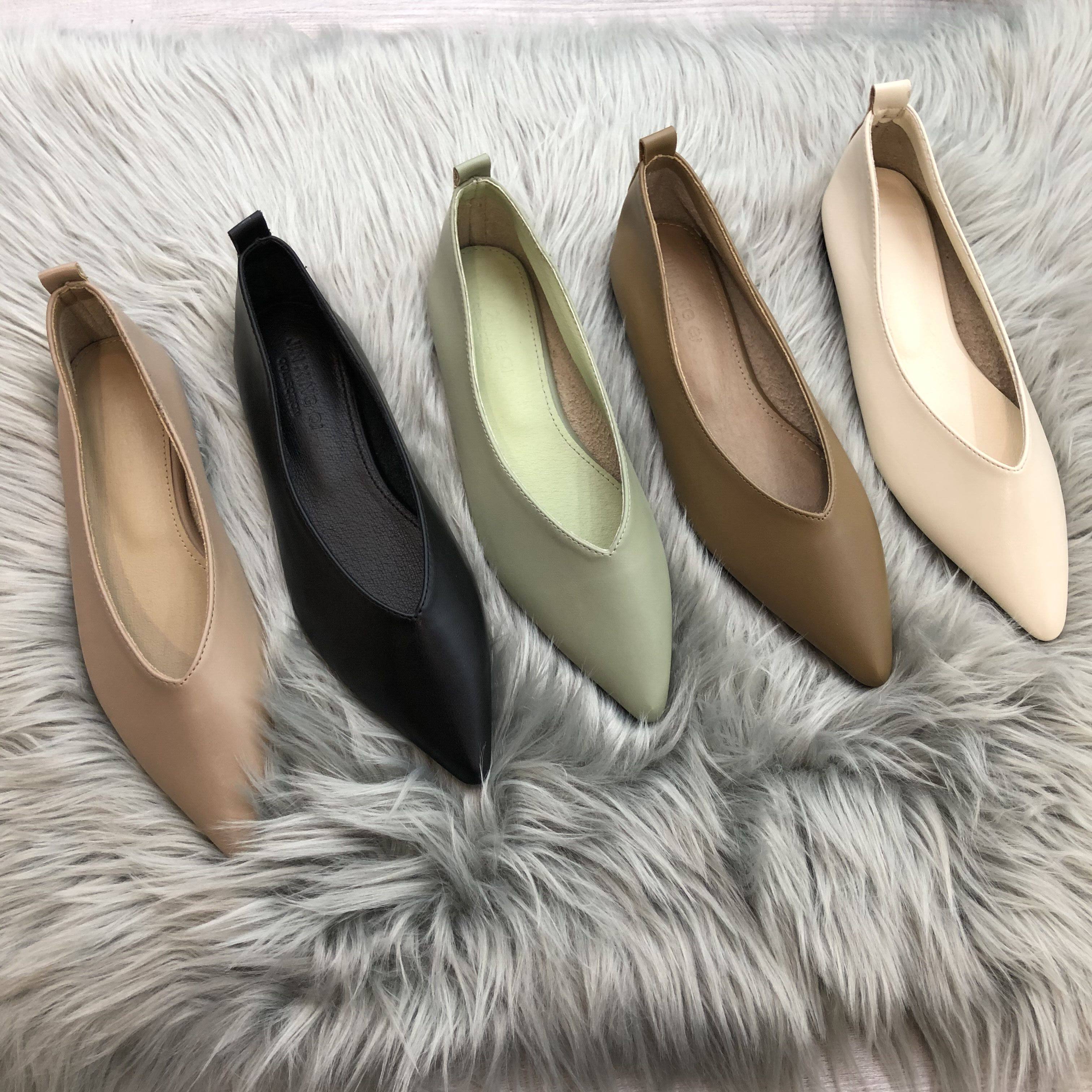 平底2021年新款夏季尖头奶奶瓢鞋