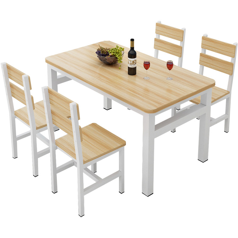 餐桌椅组合现代简约快餐厅饭店食堂小吃店实木家用小户型吃饭桌子-淘