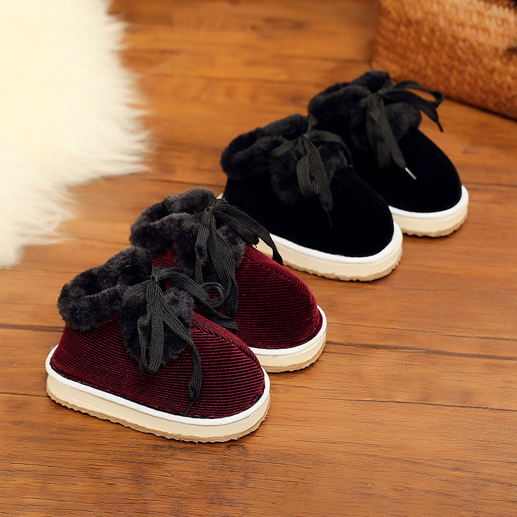 宝宝鞋子冬1-2一3岁婴幼儿学步鞋男女小童手工棉鞋加绒加厚居家鞋
