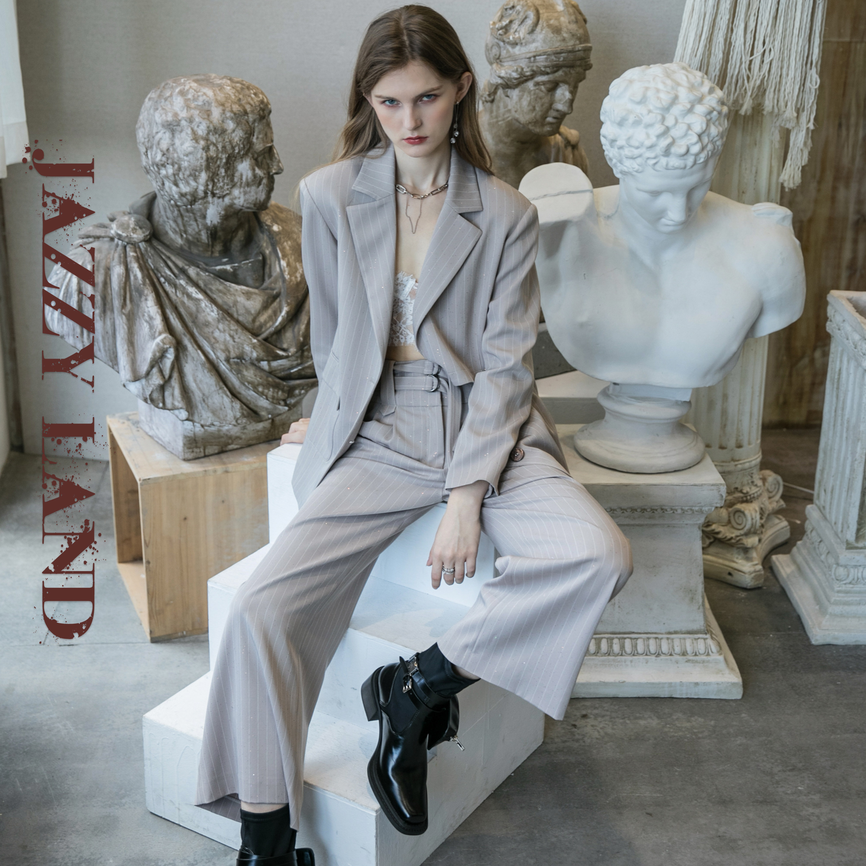 粉丝福利购 女装 俞姐姐穿搭工作室"另一个我"--双排抽带腰头西裤jw