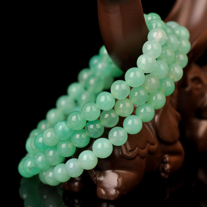 露西奇天然澳洲玉多圈手链苹果绿色三圈澳洲玉手串 时尚饰品礼物