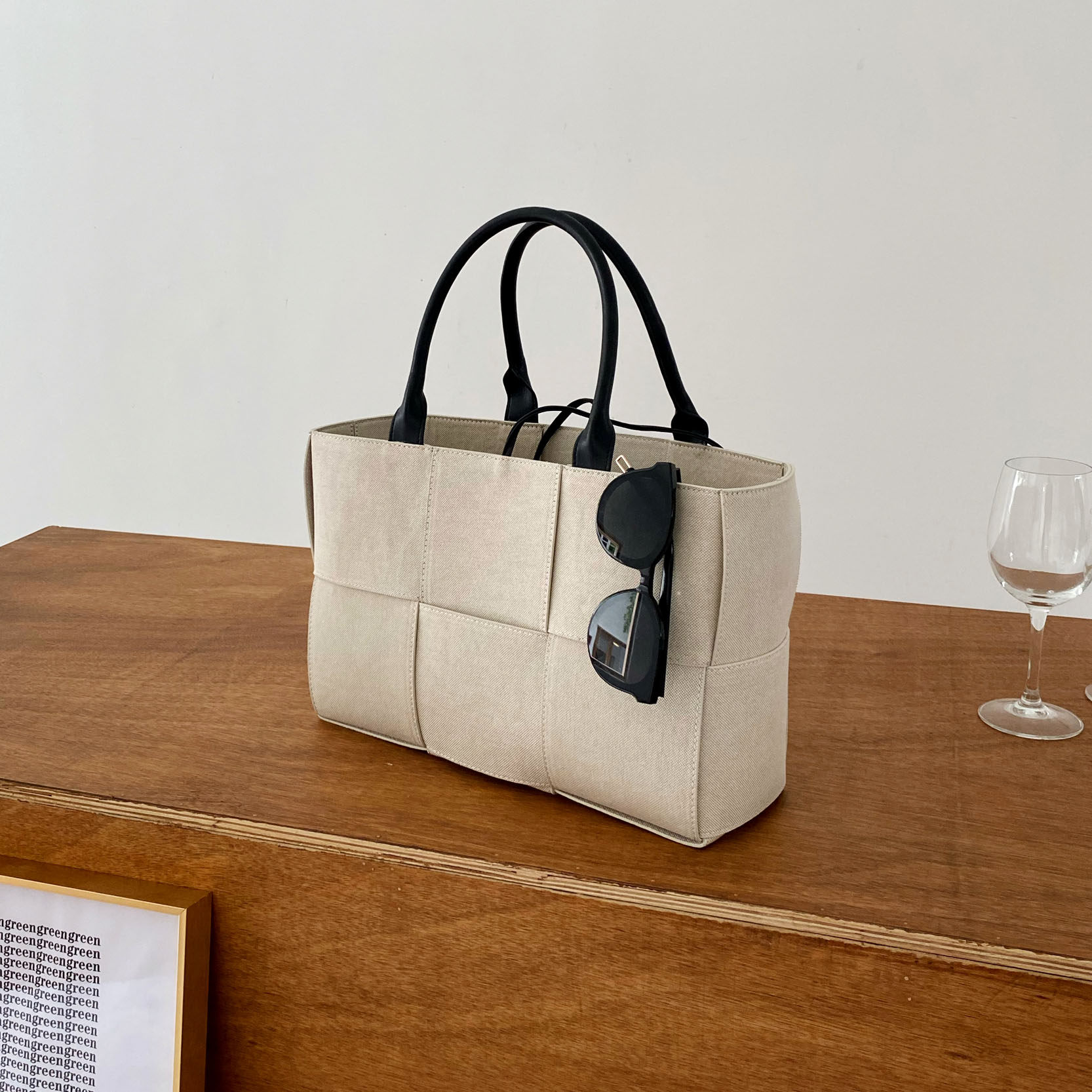 tote 包arco包手提女大包大容量2020新款潮高级感编织子母帆布包