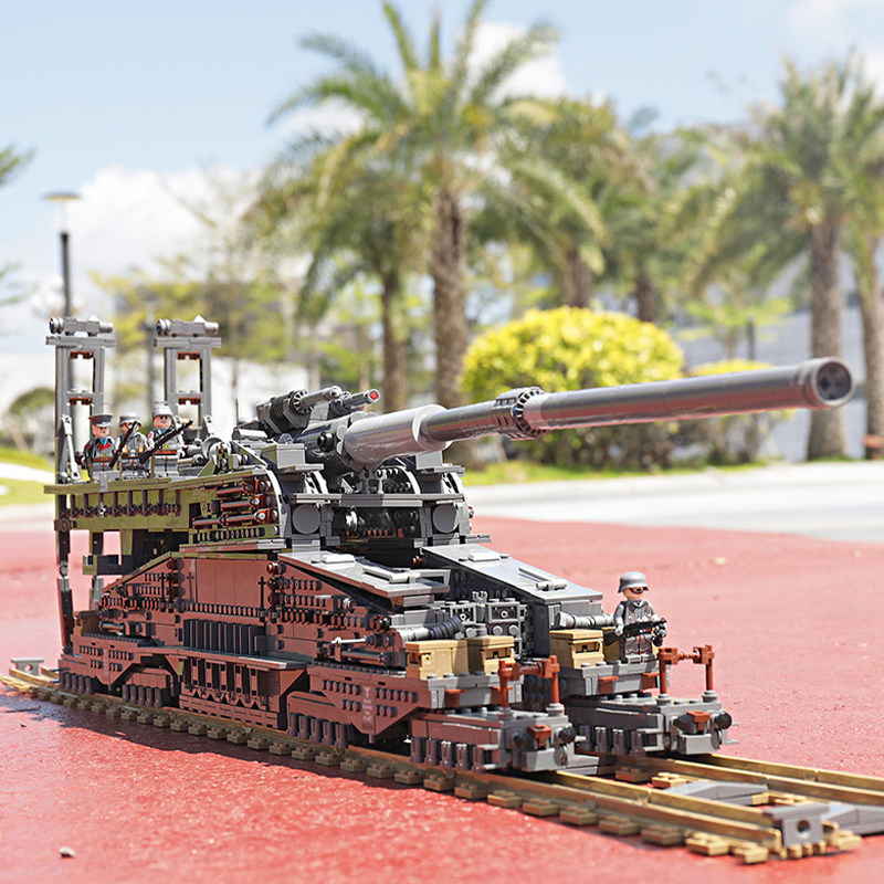 乐高坦克多拉巨炮古斯塔夫列车炮成人高难度拼装积木模型男孩礼物