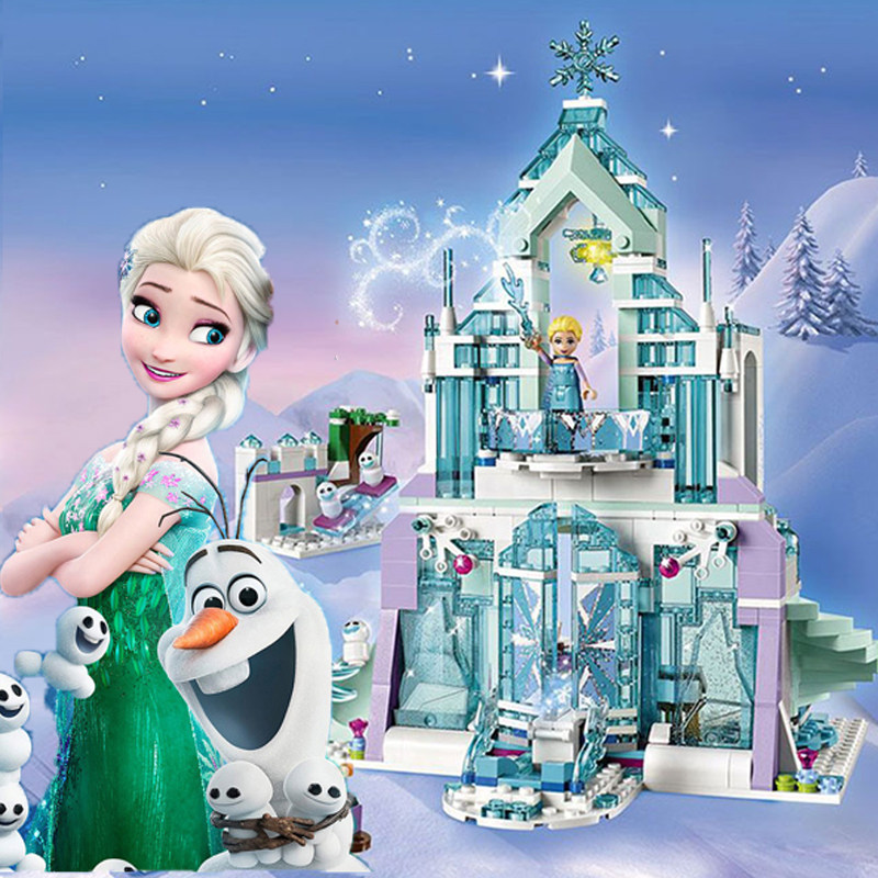 积木_儿童拼装冰雪奇缘积木城堡房子爱莎公主玩具益智艾莎女孩系列