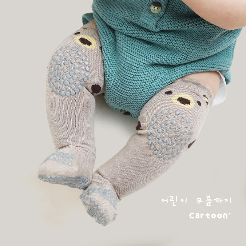 婴儿长筒袜子春秋季a类棉袜防滑爬行护膝袜一岁宝宝大腿袜配哈衣