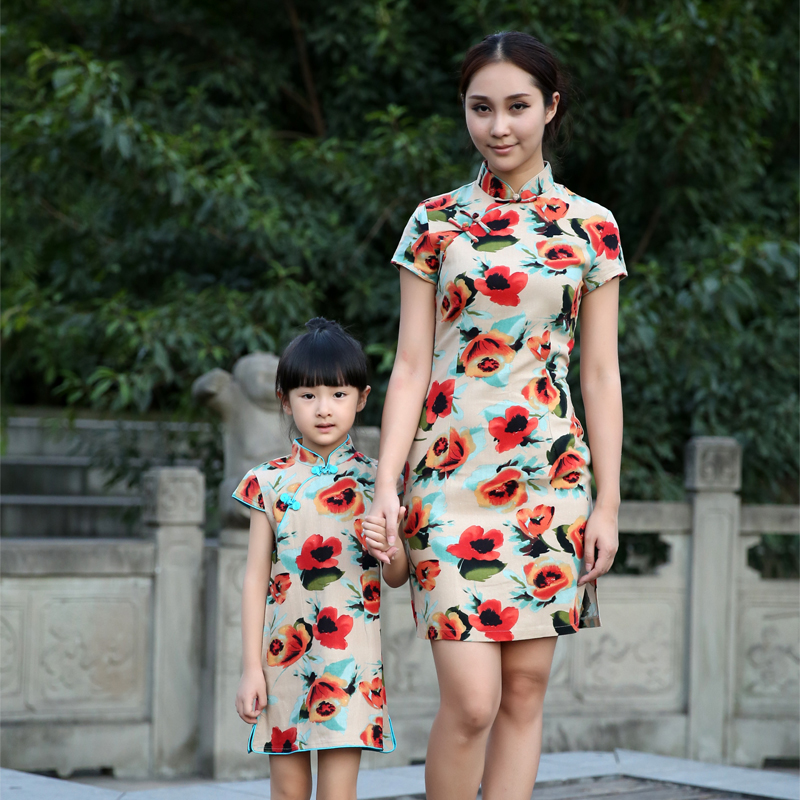 new pattern Parenting cheongsam Girls dress Children's Robes girl Tang costume Children's clothing Flax CUHK Cheongsam skirtin the Children/Baby/Family fitted , Children's Robes/Costume/National costume , Cheongsam category - from Buy2taobao.com to provide professional Taobao agent buy service