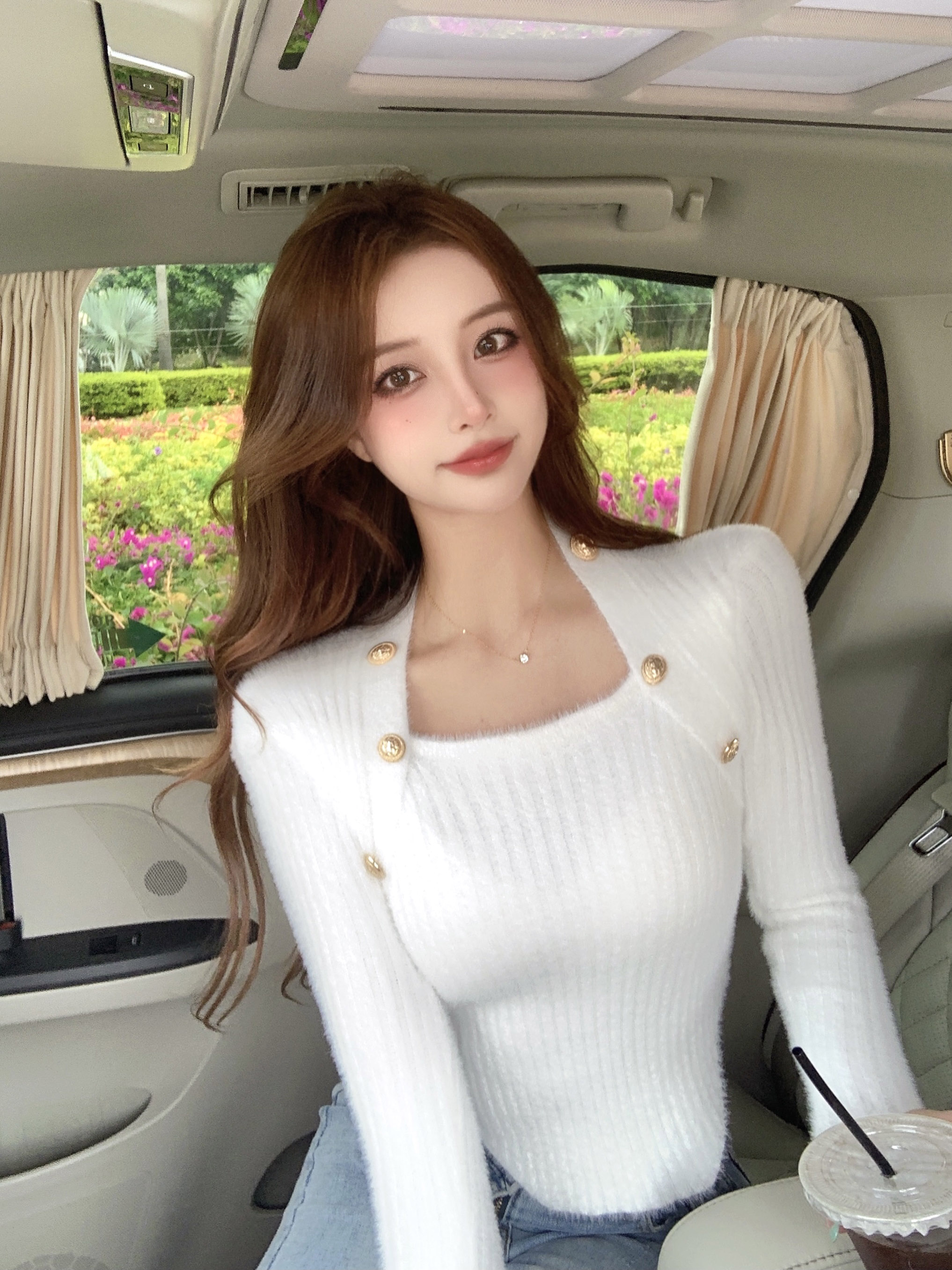 纯欲辣妹紧身不规则显瘦长袖针织衫网红直播衣服女主播打底上衣