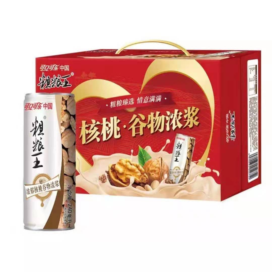 可口可乐粗粮王饮料牛奶240ml*12罐整箱浓郁核桃谷物蛋早餐饮品奶