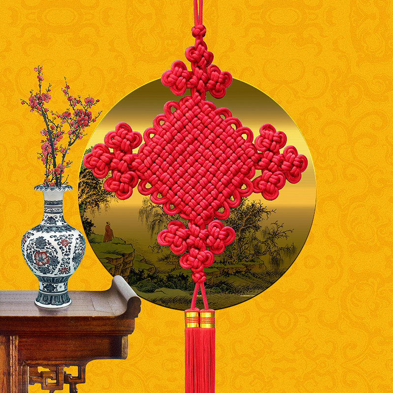 锦纶线中国结玄关客厅双线如意平安结过年装饰风水挂件大号
