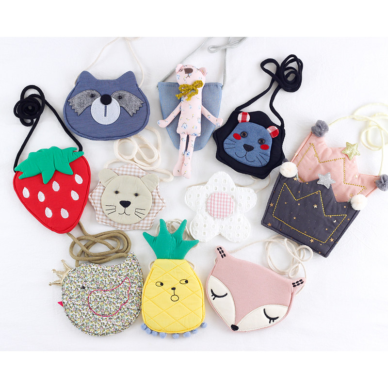韩国儿童可爱布艺包包男女婴迷你装饰包凹造型斜跨包单肩包零钱包