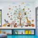 森林动物小树松柏班级布置教室装饰墙贴纸自粘墙面防水贴画儿童房