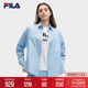 FILA 斐乐米兰系列女子梭织长袖衬衫2024夏新款休闲宽松时装上衣