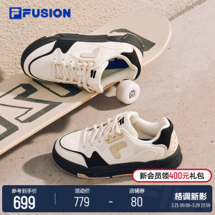 FILA FUSION斐乐潮牌BANK DX女鞋时尚休闲鞋滑板鞋运动鞋低帮板鞋